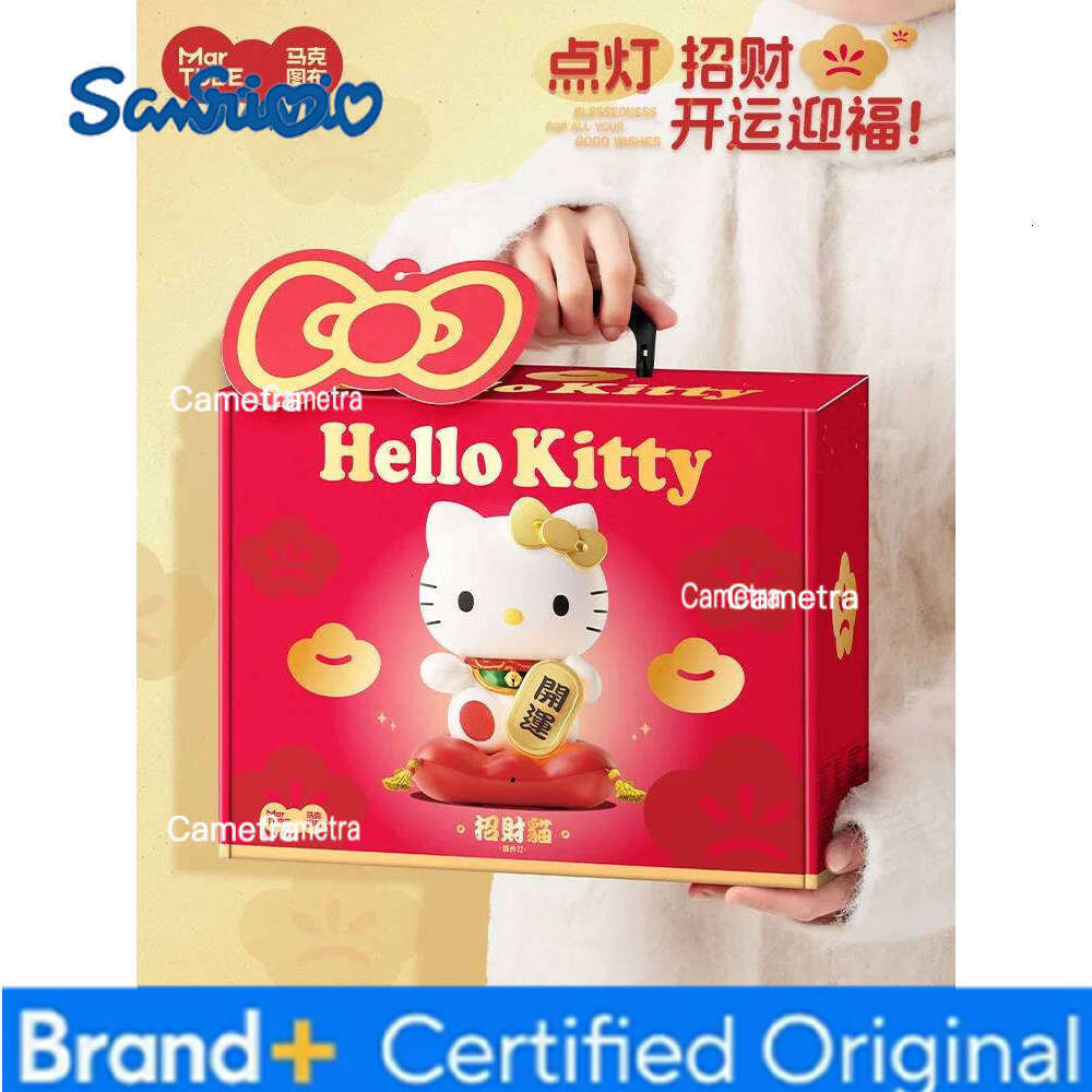 Sanrio Kawaii Hellokitty Lucky Cat Ornaments Lights Children'S Trend Toy Decorations Girls' Birthday New Year Christmas Gifts H260128