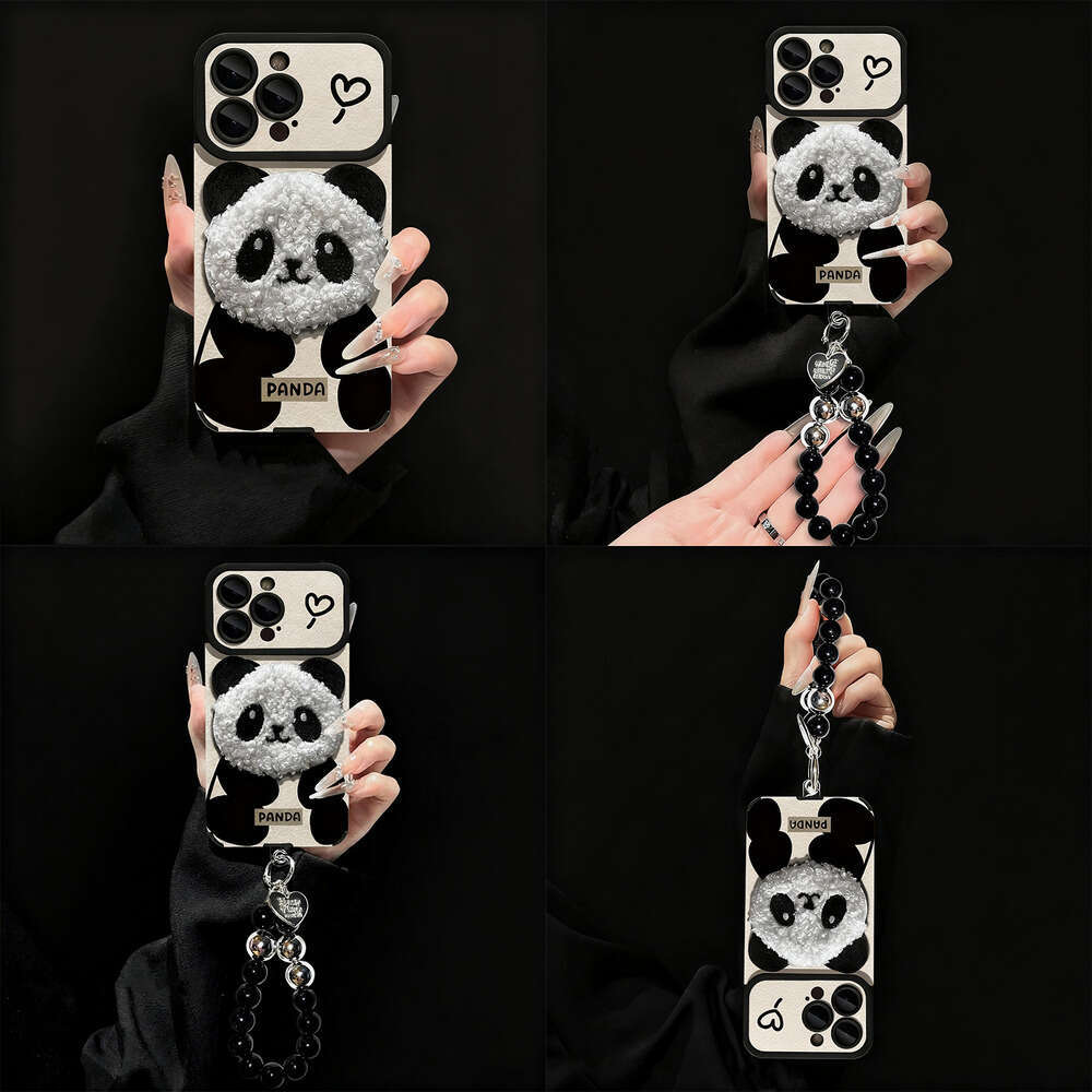 Large Window Cute Panda Sticker Skin for Apple 17PROMAX Phone Case with Hand Strap iPhone16 Soft 14 S260128 9ba