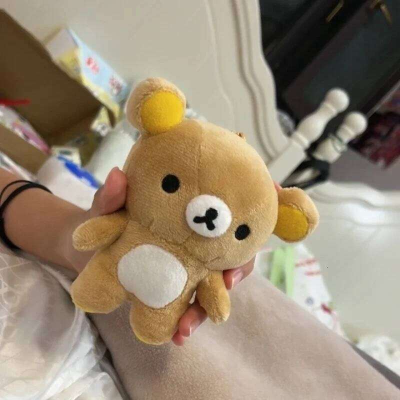 12cm Kawaii Rilakkuma Brown Bear Plush Soft Anime Plushies Stuffed Doll Adorable Hugging Toy for Girl Birthday Gifts Y260128