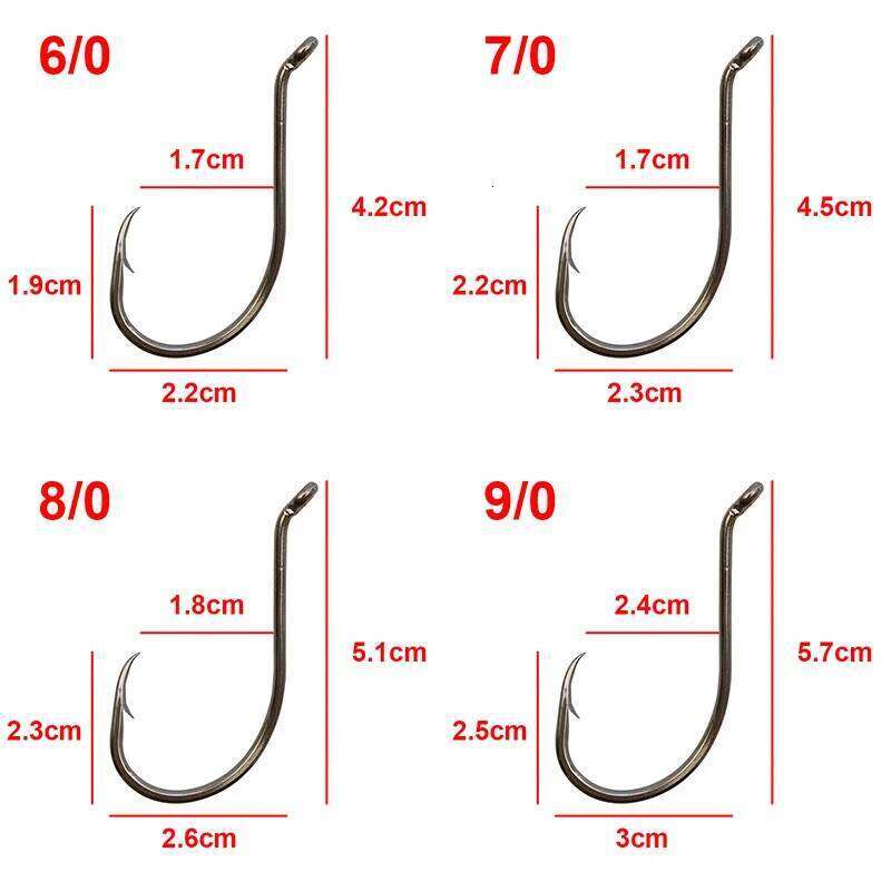 200pcs 8299 High Carbon Steel Fishing Hooks Black Offset Octopus Beak Bait Fishhook Size 1 2 6 8 2/0 3/0 4/0 5/0 6/0 7/0 8/0 9/0 Z260128