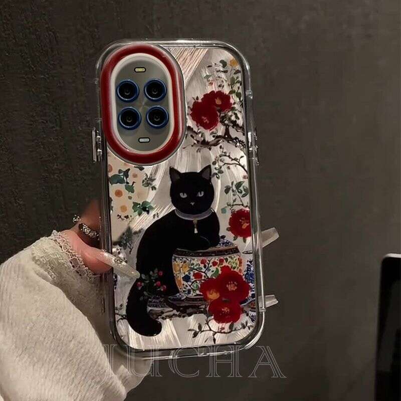 Suitable for nova13pro Cartoon Huawei Phone Case nova12pro New Plum Blossom Black Cat S260128