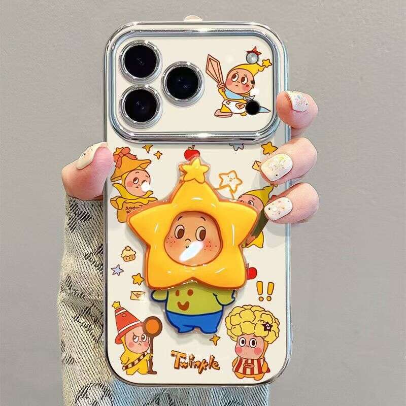 Star People Stand Compatible with Apple 17 Pro Max 16 Redmi Xiaomi 15 Phone Case Soft Full Coverage S260128