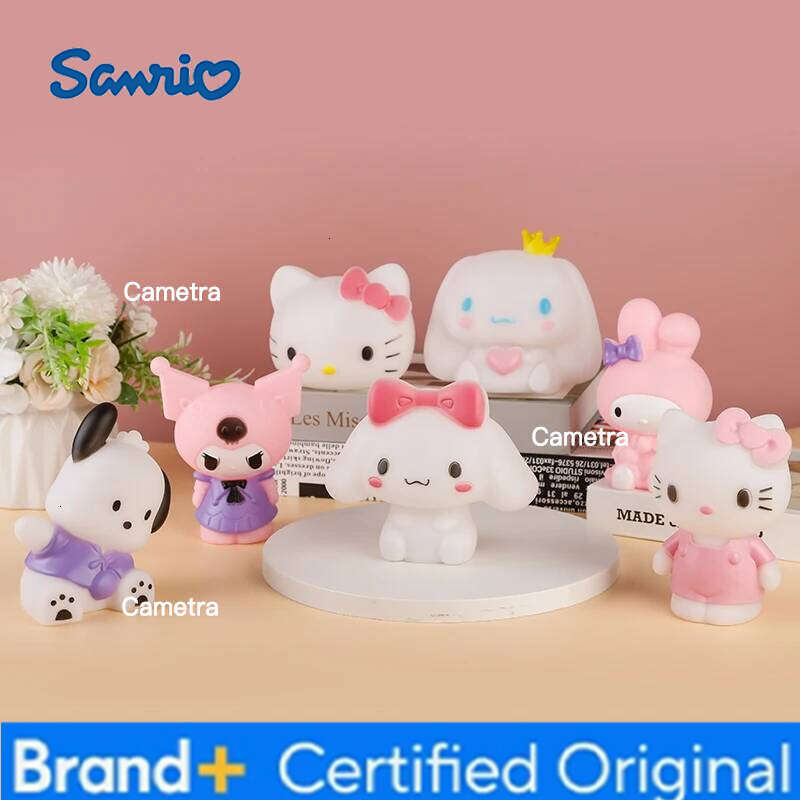 Sanrio Anime Night Light Figure Hello Kitty Kuromi Kawaii Cake Decorative Cinnamoroll Melody Children Birthday H2601281