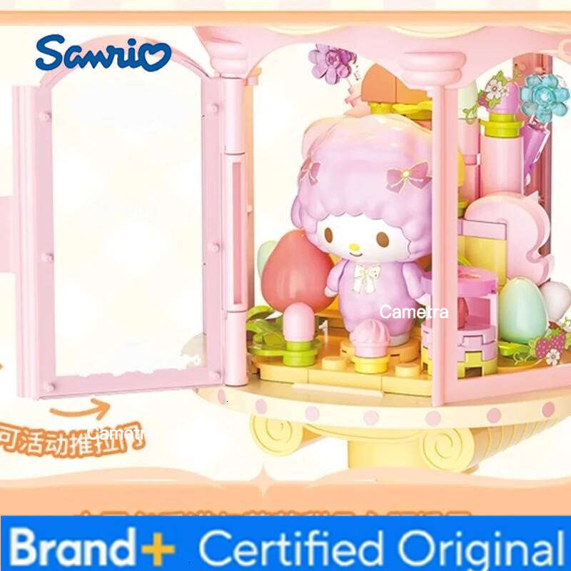 Sanrio Light and Shadow Dream Series Building Blocks Kuromi My Melody Hello Kitty Desktop Ornament Toys Christmas Gifts H260128