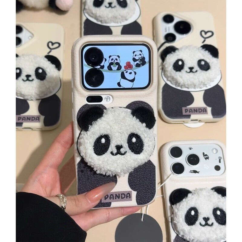 Autumn and Winter Panda Plush Case for Apple 17 Pro Max, iPhone 16/15/14 Full Protection Cover S260128