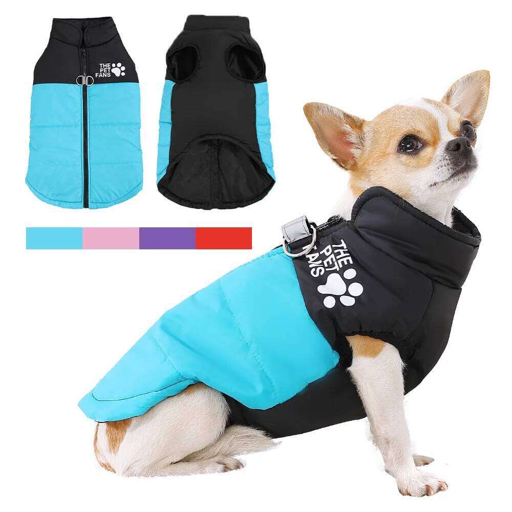Waterproof Pet Clothes Winter Warm Dog Vest Coat With D-ring Reflective Pets Jacket For Small Medium Dogs Chihuahua Bulldog XJ260127