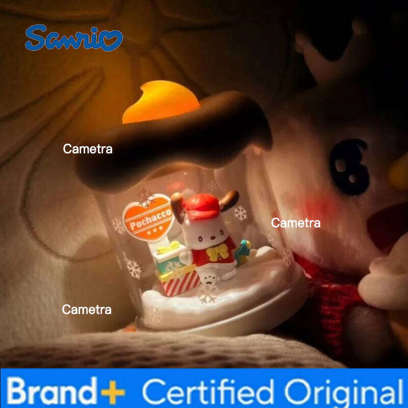 Sanrio Christmas Kuromi Hellokitty Pompompurin Family Winter Candle Light Ornaments Nightlight Blind Box Girl Gift Toys H260128