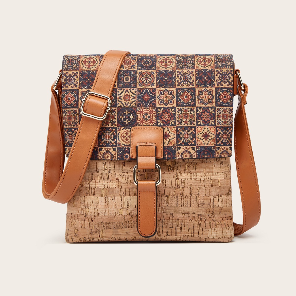 Luxury Brand 2026 Women's Bark Texture Crossbody Bag - Retro Print Envelope Purse With Phone Pocket & Adjustable Strap