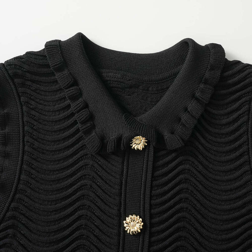 2026 New Summer Sleeveless Wave Pattern French Ruffle Doll Neck Mermaid Knitted Women's Tank Top