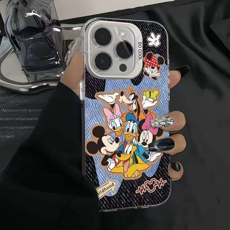 Cowboy Mickey Compatible with Apple Max Phone Case 17 Pro Niche Hot New Color Silver Anti-fall Ins S260128
