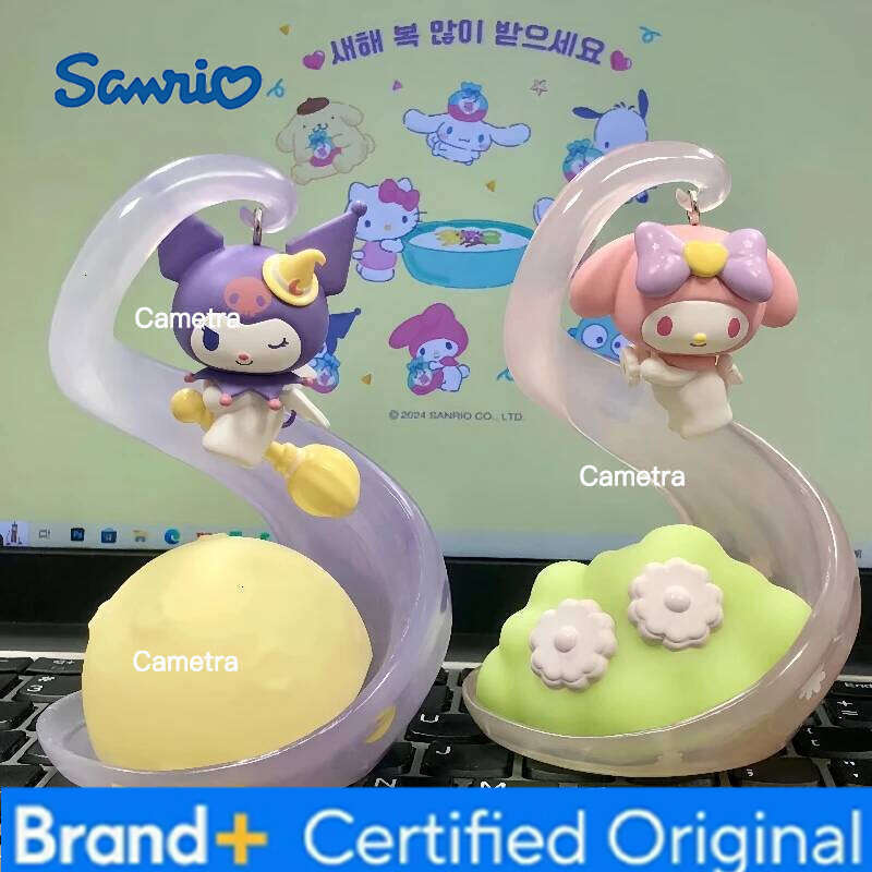 Sanrio Natural Elf Series Glowing Blind Box Cartoon Hello Kitty Merchandise Figurine Collectible Toy Tabletop Decoration Gifts H260128