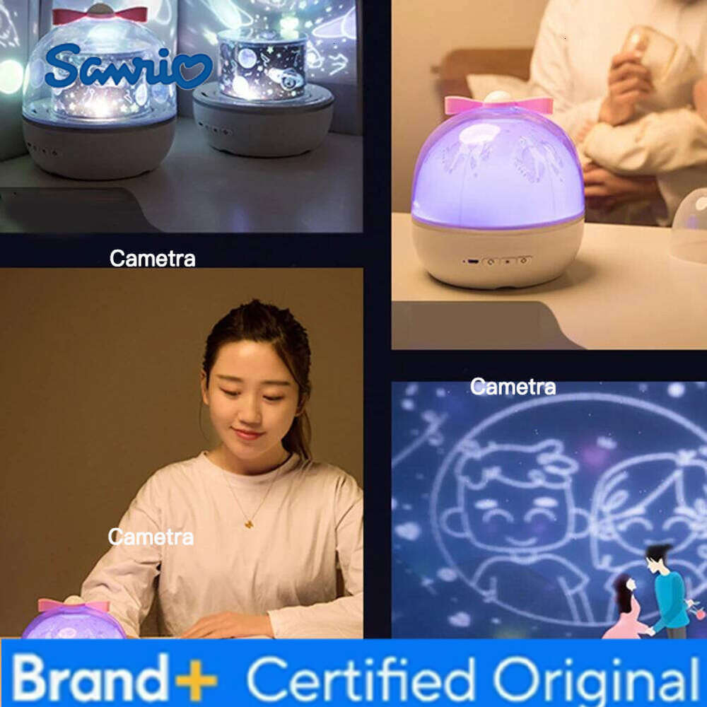 Sanrio Colorful LED Projector Night Lamp White Twilight Kids Room Romantic Mood 6 Films Portable Small Size Starlight Display H260128