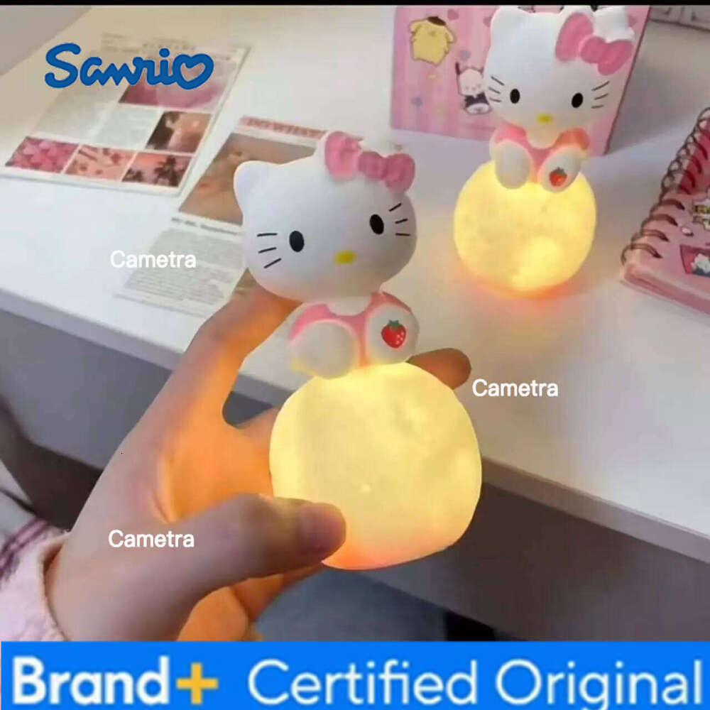 Sanrio Anime Hello Kitty Kuromi Cinnamoroll Melody Night Glowing Children Toy Bedside Lamp Kawaii Birthday Light Ball Gift H260128