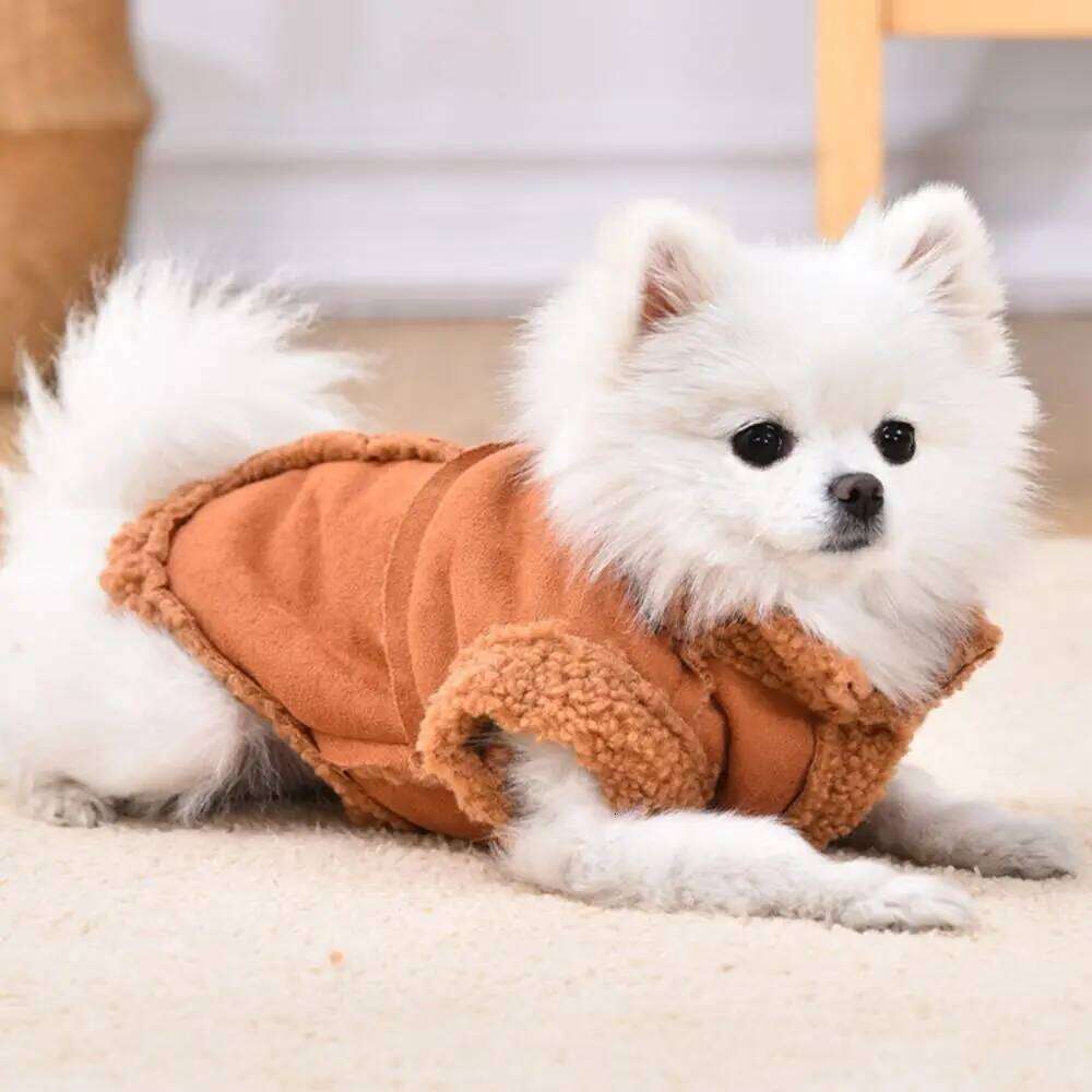 Winter Classic Vests Fleece Solid Color Dog Clothes Warm Puppy Clothing XJ260127