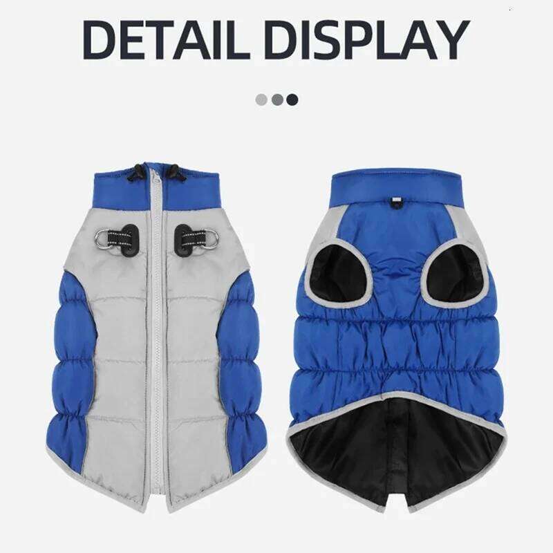 Winter Coat With Reflective Strip For Pet Hoodie Puppy Cold Jacket Waterproof Windproof Thick Dog Padded Vest XL-6XL XJ260127