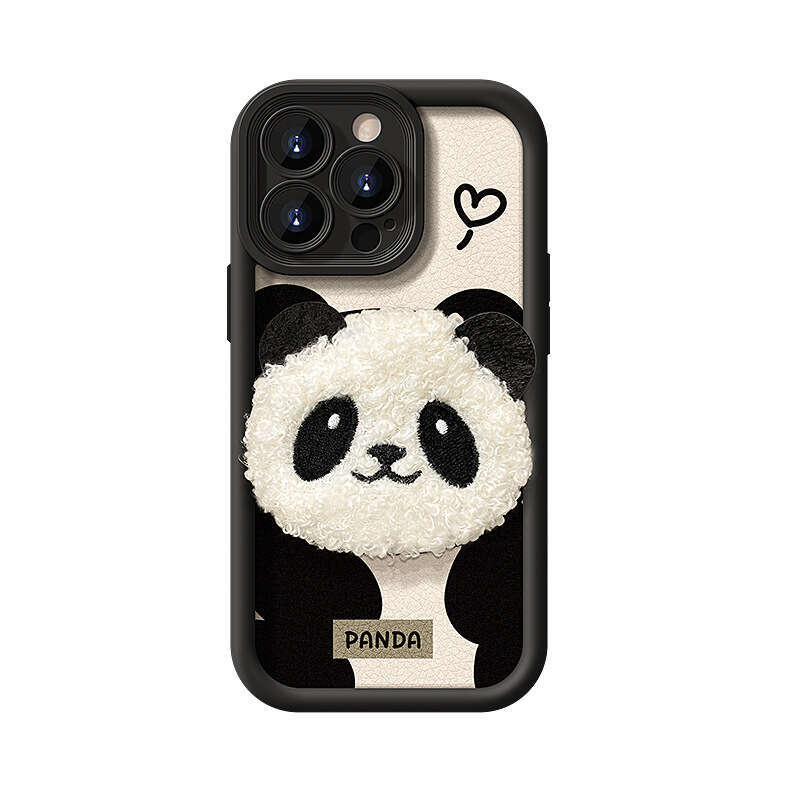 Cute Panda Plush Doll Lanyard Suitable for Apple 13 Phone Case 14PRO Silicone Lambskin 12 Anti-fall 7/8 S260128
