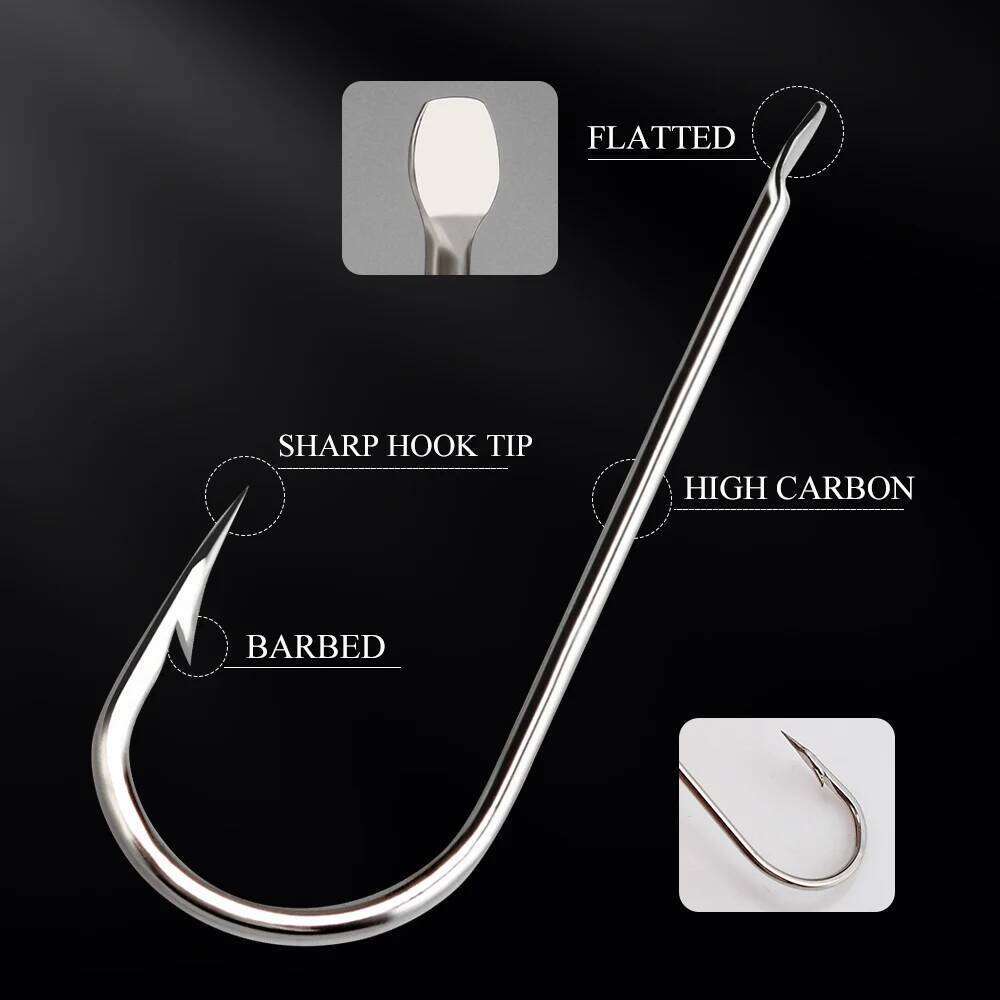 FTK Barbed Fish Hook Fishhook 100PCS/LOT Size1#-Size10# High Carbon Steel Jigging Carp Anzol Fishhooks Fishing Tackle Z260128