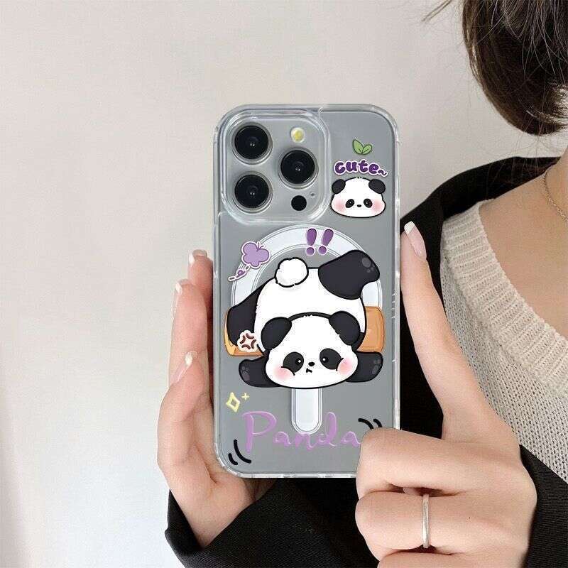 Playful Panda Compatible with Apple 17PRO Phone iPhone 16PRO Magnetic 15 Cute 14 Hard Case 13 Adorable S260128