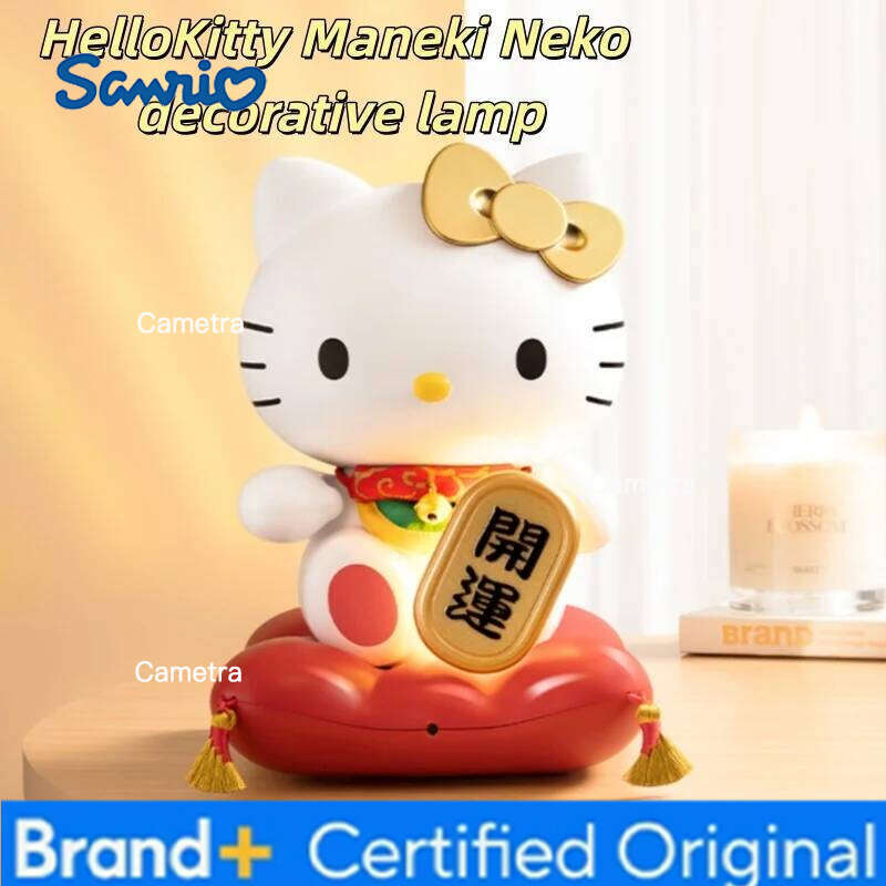 Sanrio Authentic Hellokitty Maneki Neko Decorative Infrared Sensor Lamp Birthday Gift New Year Christmas H260128