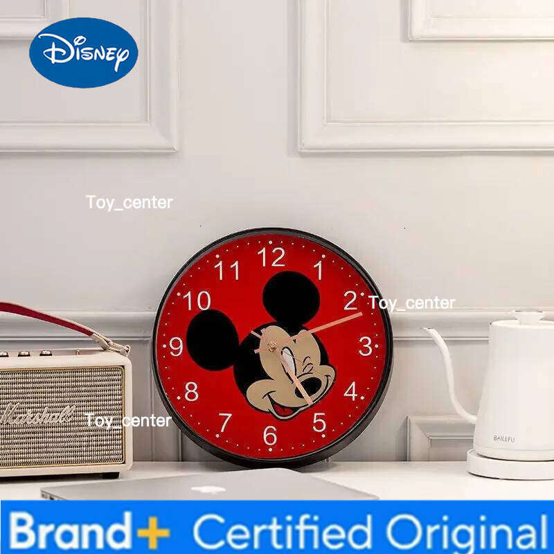Disney Mickey Minnie Cute Cartoon Children's Living Room Decoration Wall Creative No Punch Silent Quartz Clock Gifts H260128