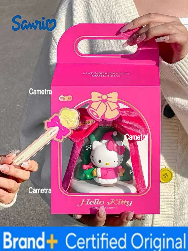 Sanrio Martube New Hello Kitty Christmas Tree Luminous Toy Ornaments Kawaii Hellokitty Girls Bedroom Atmosphere Lamp Gifts H260128