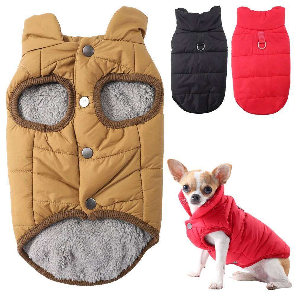 Warm Fleece Pet Jacket Winter Thick Small Dog Coat With D-ring Soft Padded Clothes For Chihuahua Yorkshire Overalls Outfits XJ260127