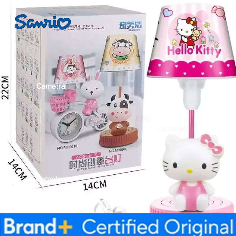 Sanrio Hello Kitty Kawaii Bedside Lamp Kuromi Cinnamorol Anime Student Plug In Charge Night Light Girls Cartoon Christmas Gifts H260128