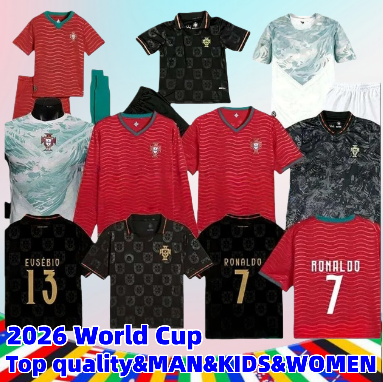 3XL 4XL Portugal 2026 World Cup Soccer Jerseys Portuguesa Ronaldo Jerseys JOAO FELIX BERNARDO B. FERNANDES PEPE 26 27 Portugal long sleeves Football Shirt Men Kids Kit