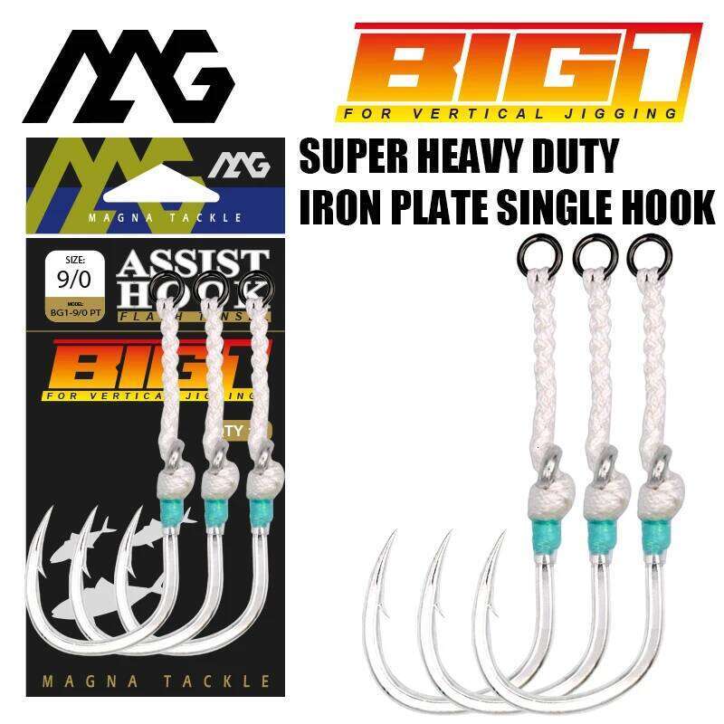 MAG Strong BG1 Single Slow Jigging Hooks 3/0 5/0 7/0 9/0 11/0 Fishing Jighook Assis hooks Fishhooks Jig Hook Z260128