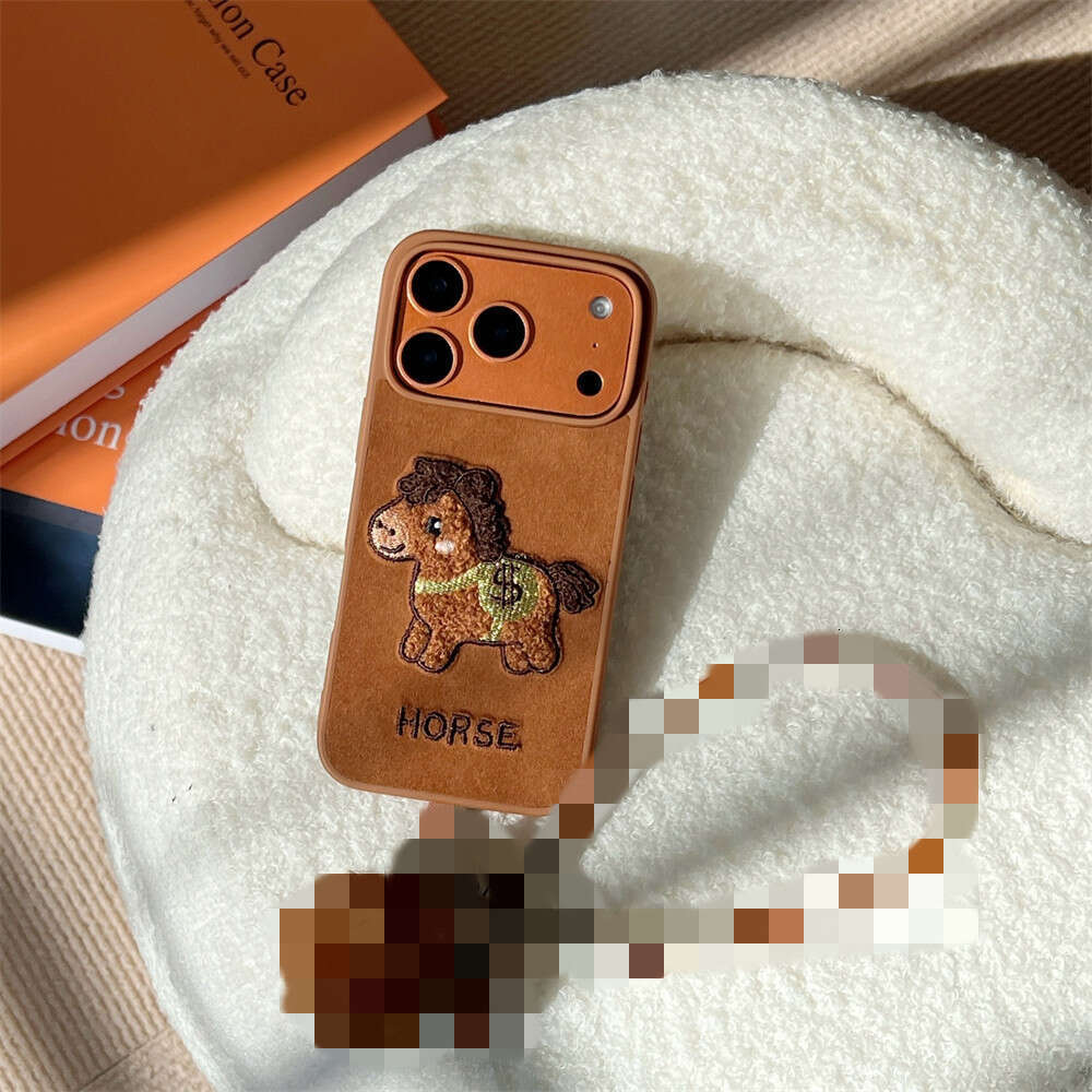 Embroidery Get Rich Quickly Compatible with Apple Pro Max Phone Xiaomi 17 Hand Strap Pom Huawei P80 Soft Case S260128