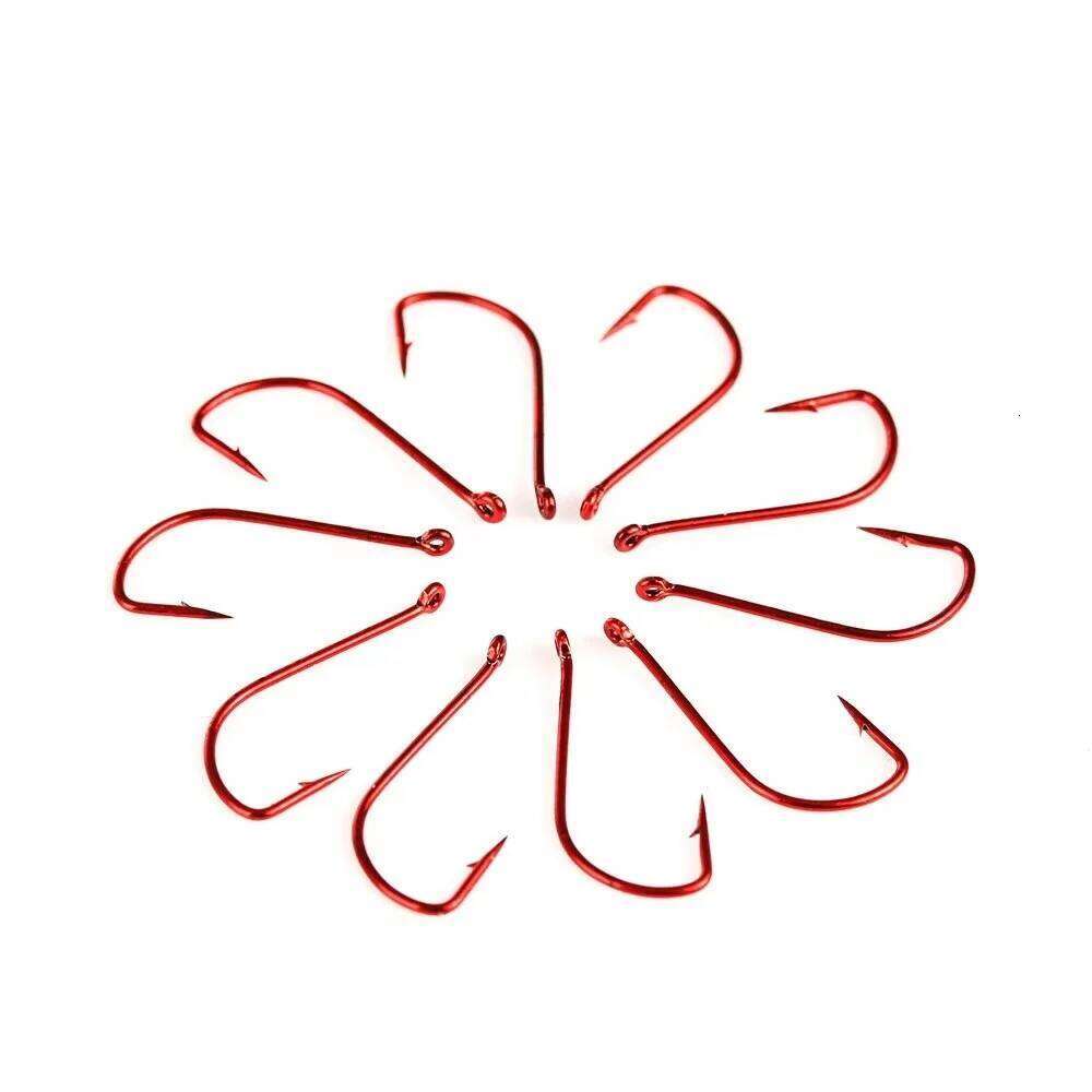 NGB 30PCS SODE High Carbon Steel Barbed Fishhook Bent Baitholder AD Sharp Ringed Carp Hook Fishing Tackle Z260128