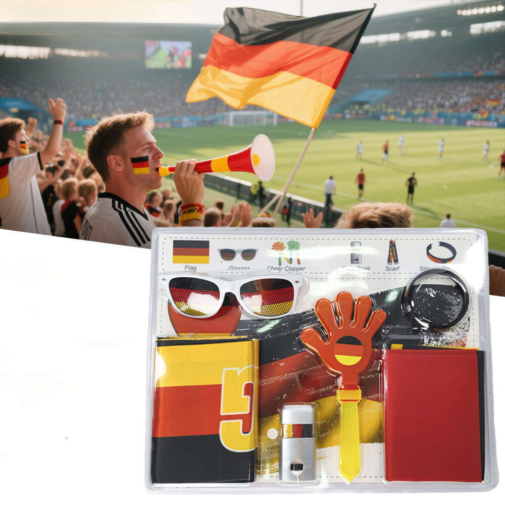 2026 National Team Fan Scarf Football Gift USA Brazil Germany England Plastic Support Set Flag Football Scarf Fan Glasses Face Paint Global Football E