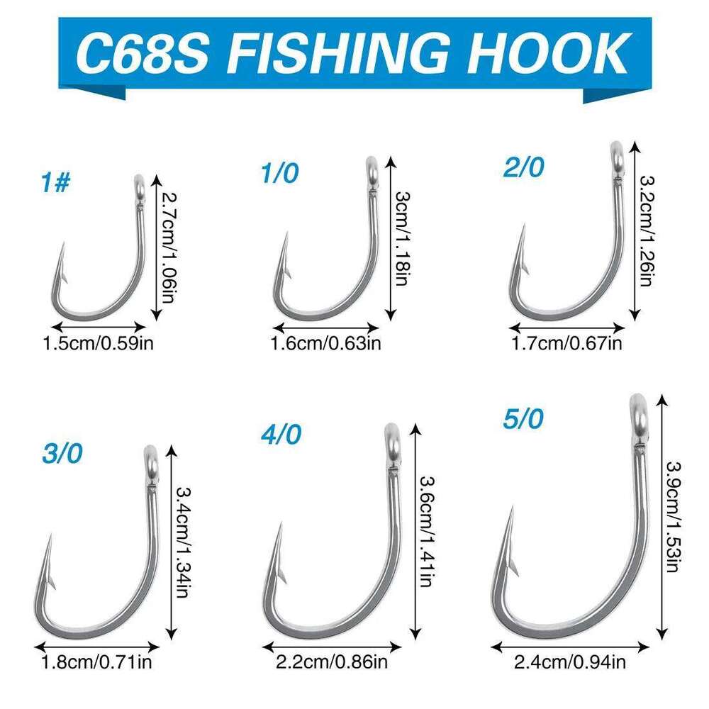 15Pcs Stainless steel Fishing Saltwater Circle Hooks Sharp Barbed Live bait fishhooks Crank Carp fishing hooks Tackle tool Z260128