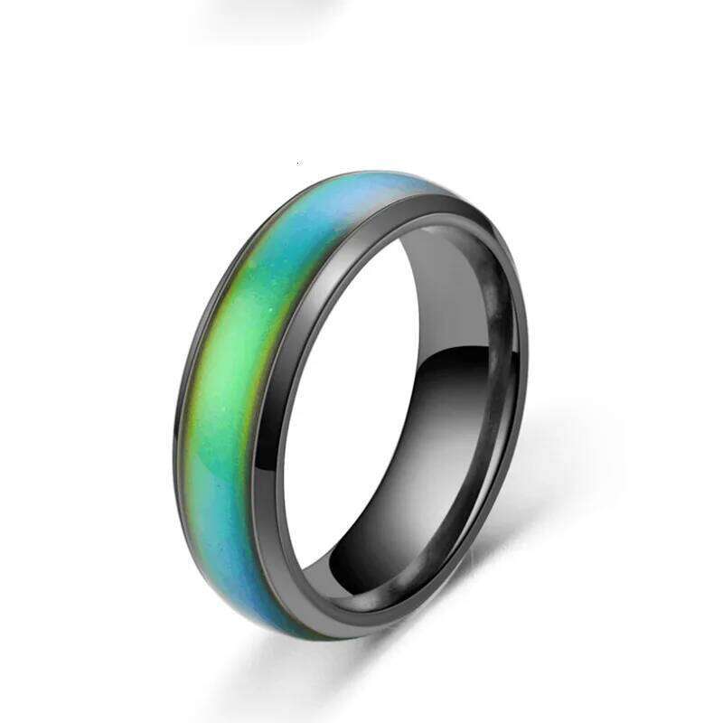 Bestseller 6mm Temperature-Sensitive Color-Changing Ring - Fashionable Stainless Steel Couple Rings XJ260127