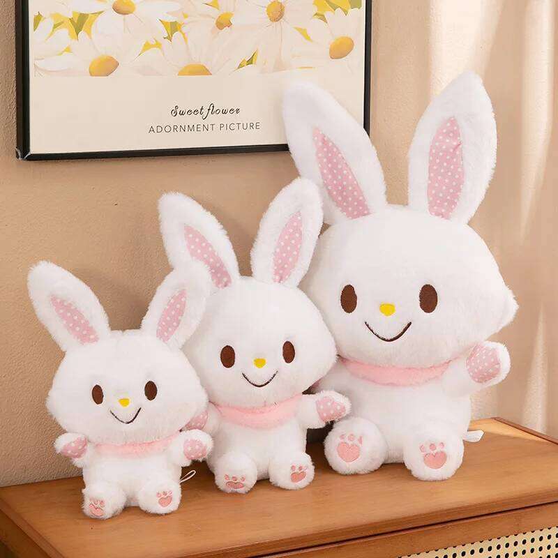 1pc 35cm/13.77in Little white plush toy girl rabbit child soothing rag hug sleeping doll Y260128