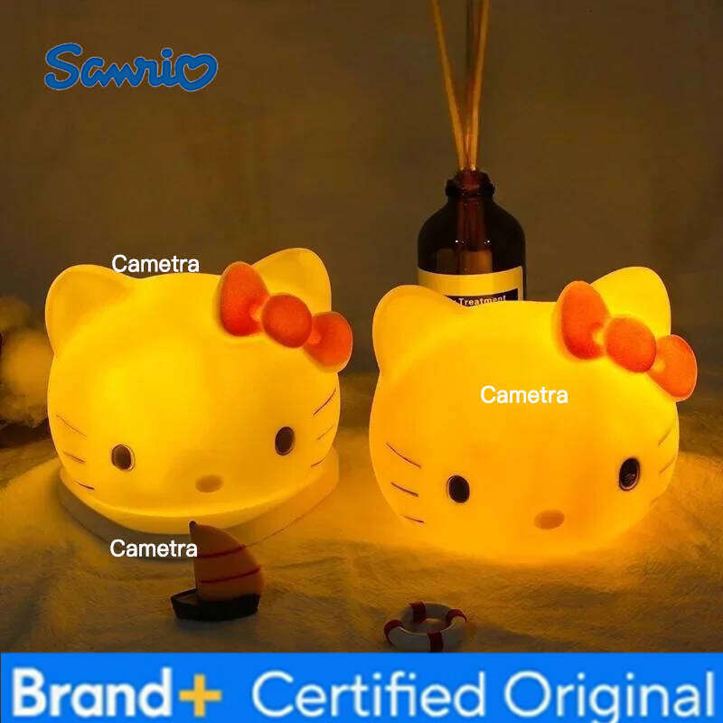Sanrio Kawaii Hello Kitty Bedside Night Light Figures Toy Childrens Home Decoration For Children Christmas Birthday Gift H260128