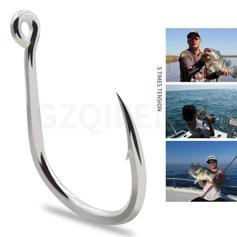 ZYZ 5~10pcs JIG Assist Hook Sea 9 Sizes BKK Boat Fishing Fishhooks Bkk8062 5X Reinforced Tuna Hooks Tackle Z260128