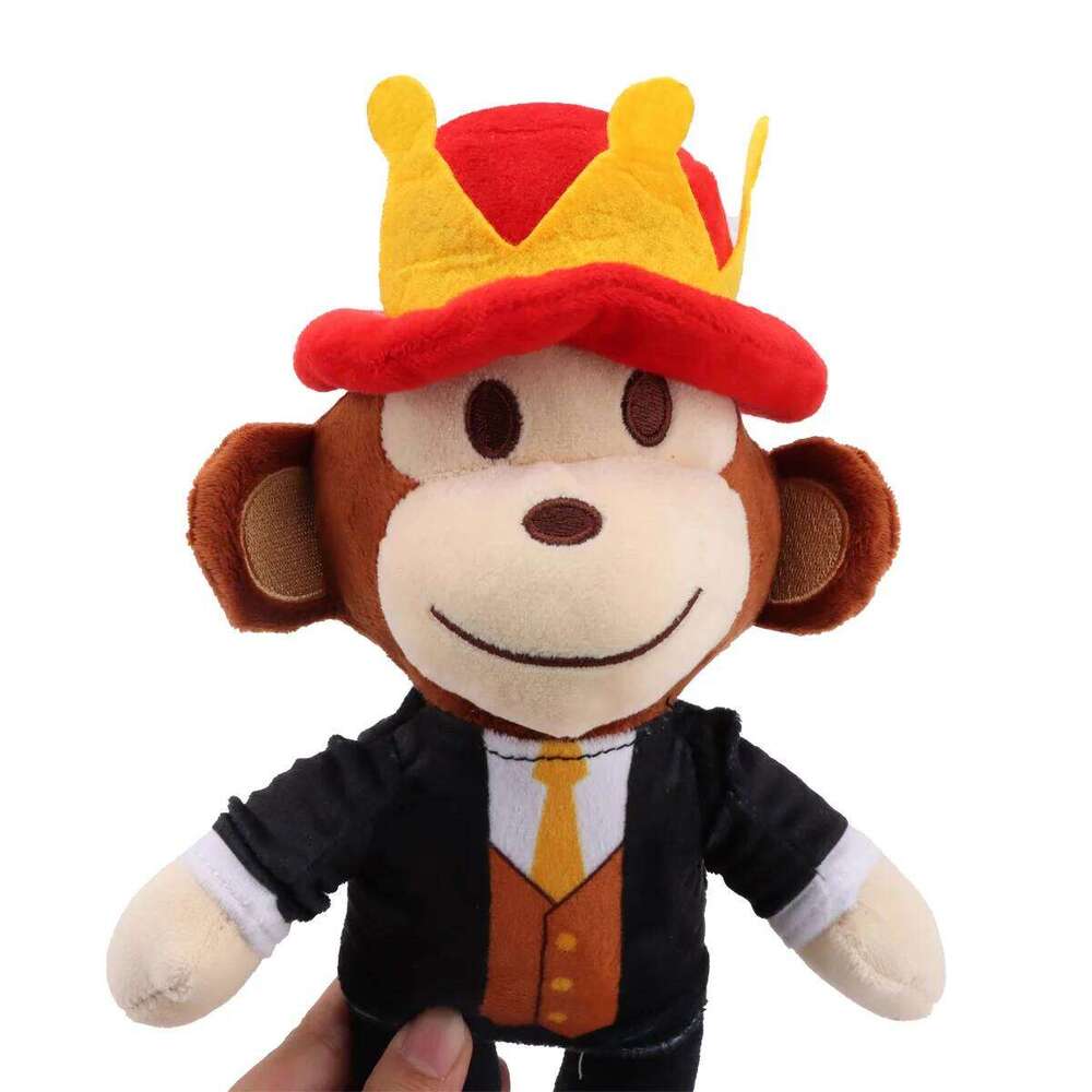 Kawai Steal a Brainrot Cartoon Character Stuffed Toy Black Monkey Wear the Crown Jandel Birthday Christmas Gift for Kids Y260128