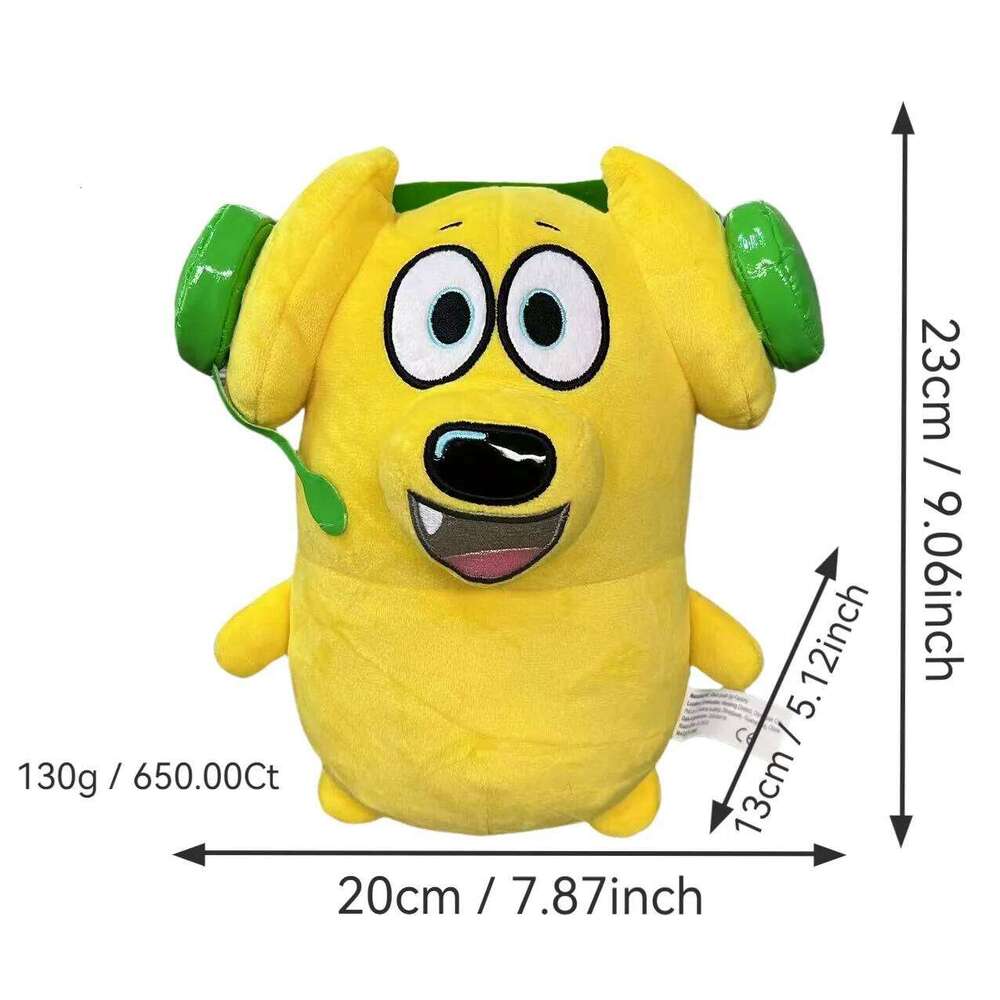 New Tylerred Snowii Snuggle Bundle Plush Toys Singer Puppy Wearing Headphones Yellow And White Dog Stuffed Doll Toy Gifts Y260128