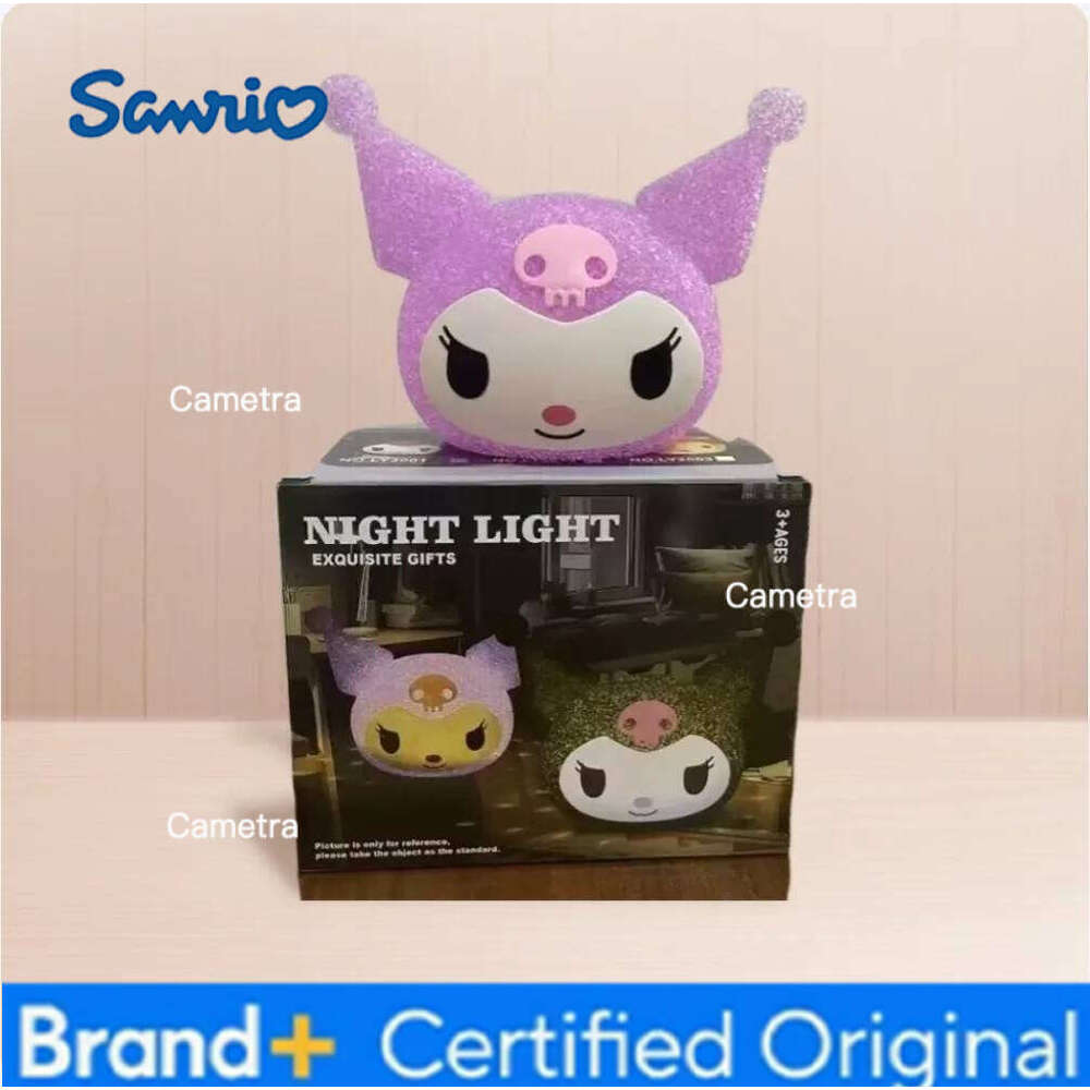 Sanrio Cartoon Cute Hello Kitty Kuromi Cinnamoroll Action Figures Decorative Children Sleep With Small Lights At Night H260128