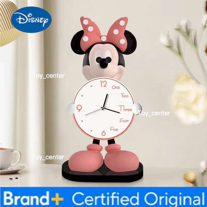 Disney 30cm Cartoon Anime Creative Cute Mickey Minnie Mouse Living Room Desktop Ornament Clock Decoration For Kids Birthday Gift H260128