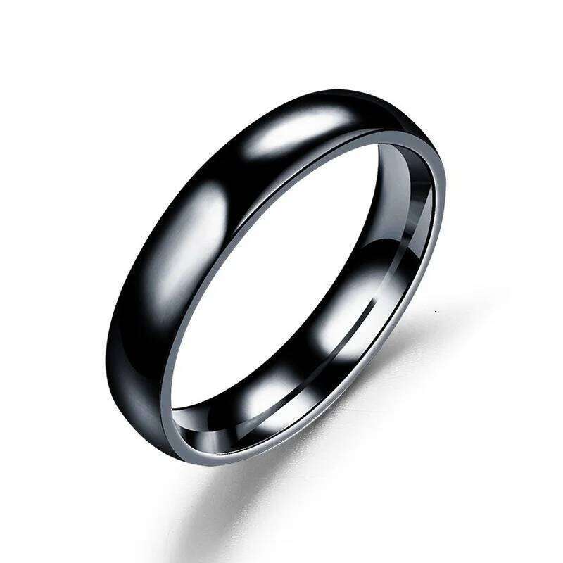 Simple 4mm 6mm Titanium Ring Women Men Prevent Allergy High Polished Wedding Rings Stainless Steel Couple Finger Jewelry Gifts XJ260127