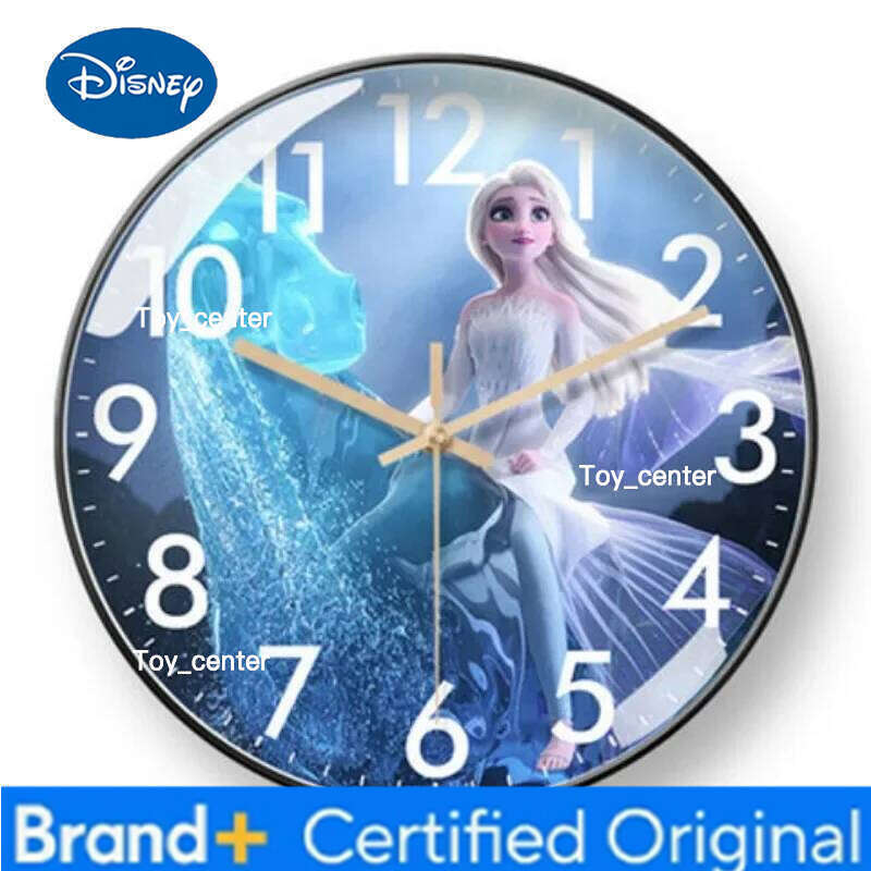 Disney Frozen wall cute cartoon personality, princess elsa, children's den, silent clock, interior decoration, holiday gift H260128