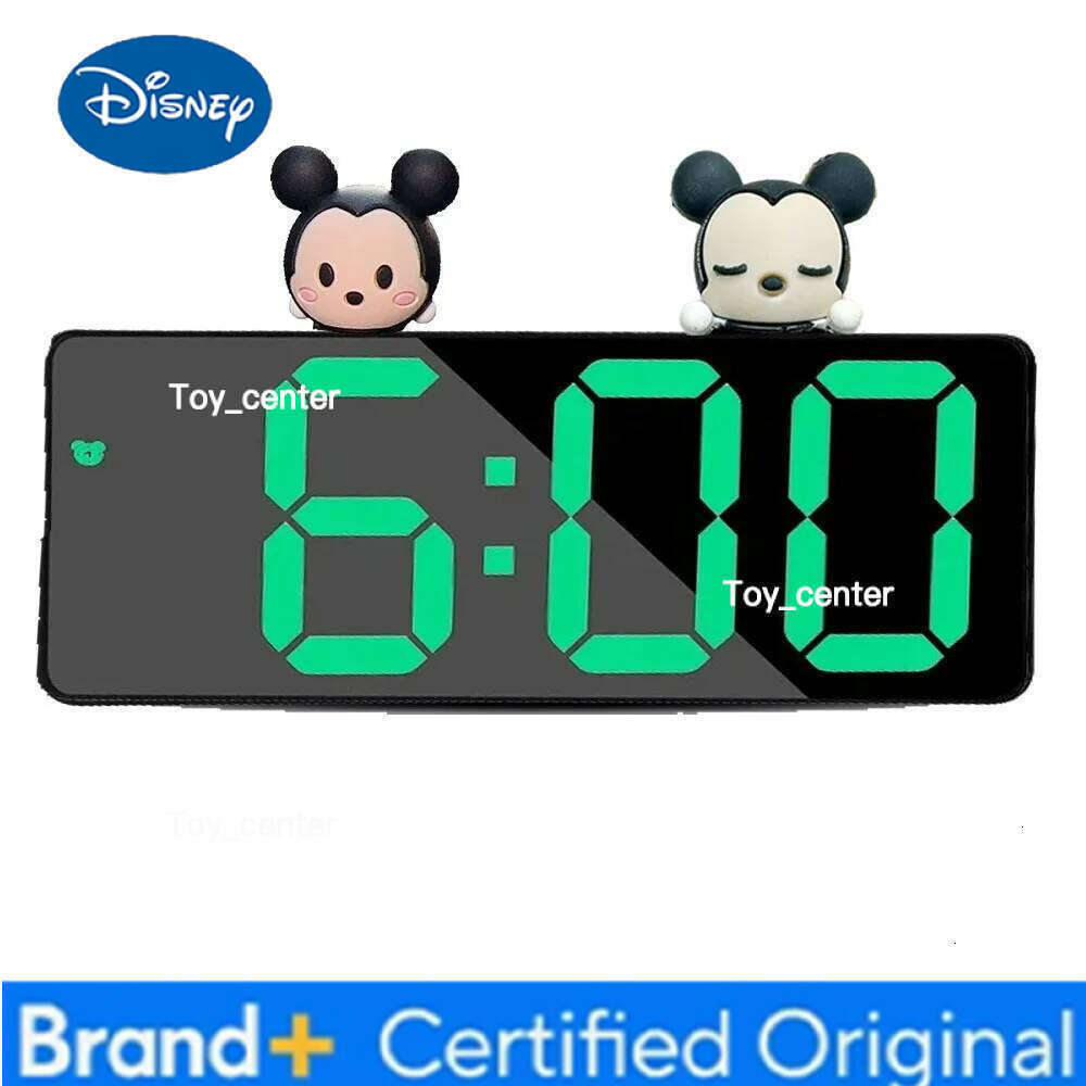 Disney Mickey Cartoon Digital Alarm Voice Control Table Clock Snooze Night Mode 12/24H Electronic LED Clocks H260128