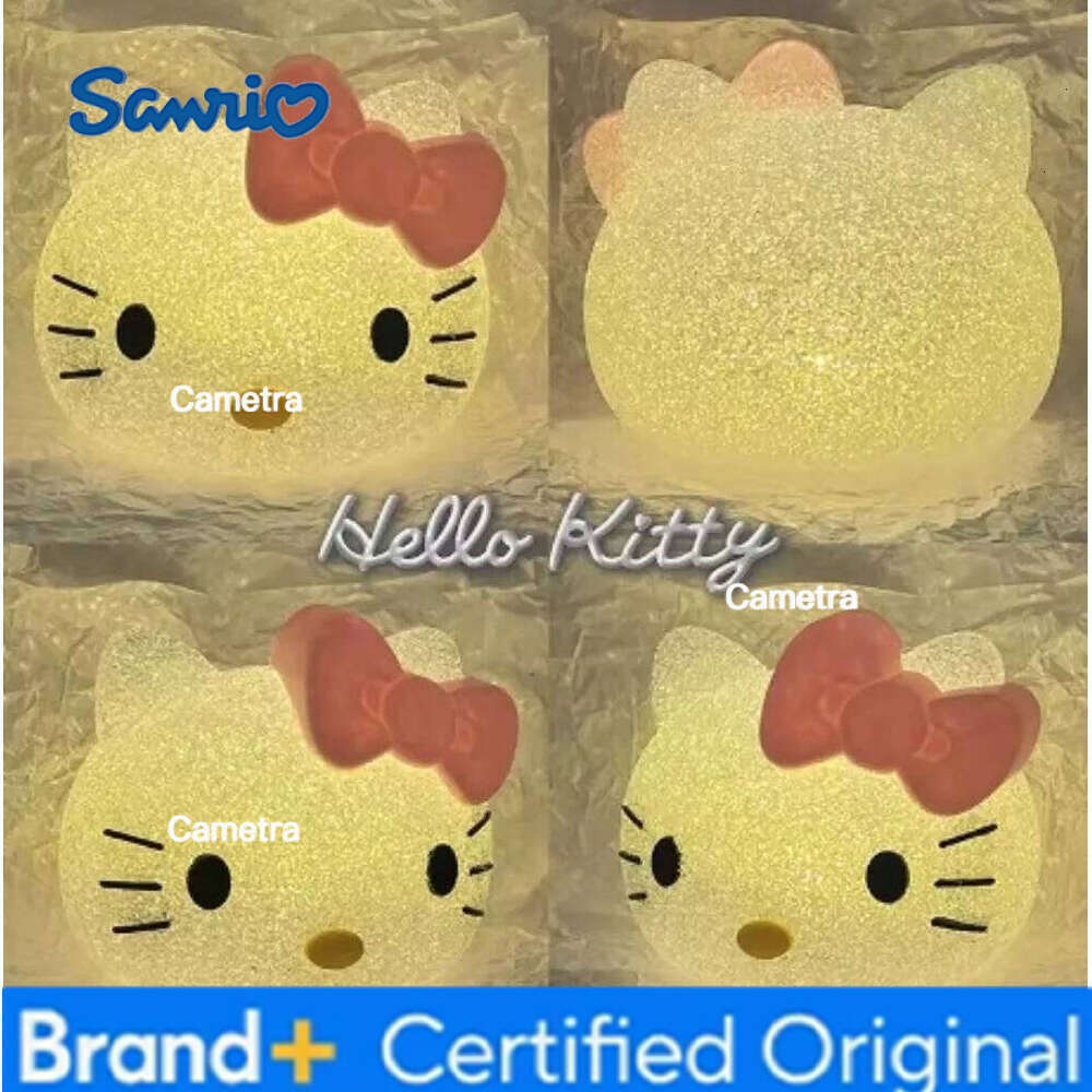 Sanrio Cartoon Cute Hello Kitty Kuromi Cinnamoroll Action Figures Decorative Children Sleep With Small Lights At Night H260128