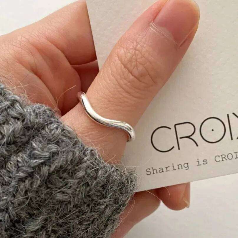 925 Sterling Wavy Line Open Rings for Women Ladies Elegant Luxury Silver Color Jewelry Accessories Wholesale Jewellery XJ260127