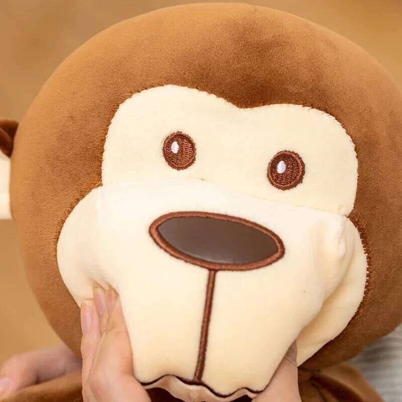 45cm Soft Brown Monkey Plush Adorable Stuffed Forest Animal Doll Comfortable Hugging Toy Birthday Gifts Home Decor Y260128