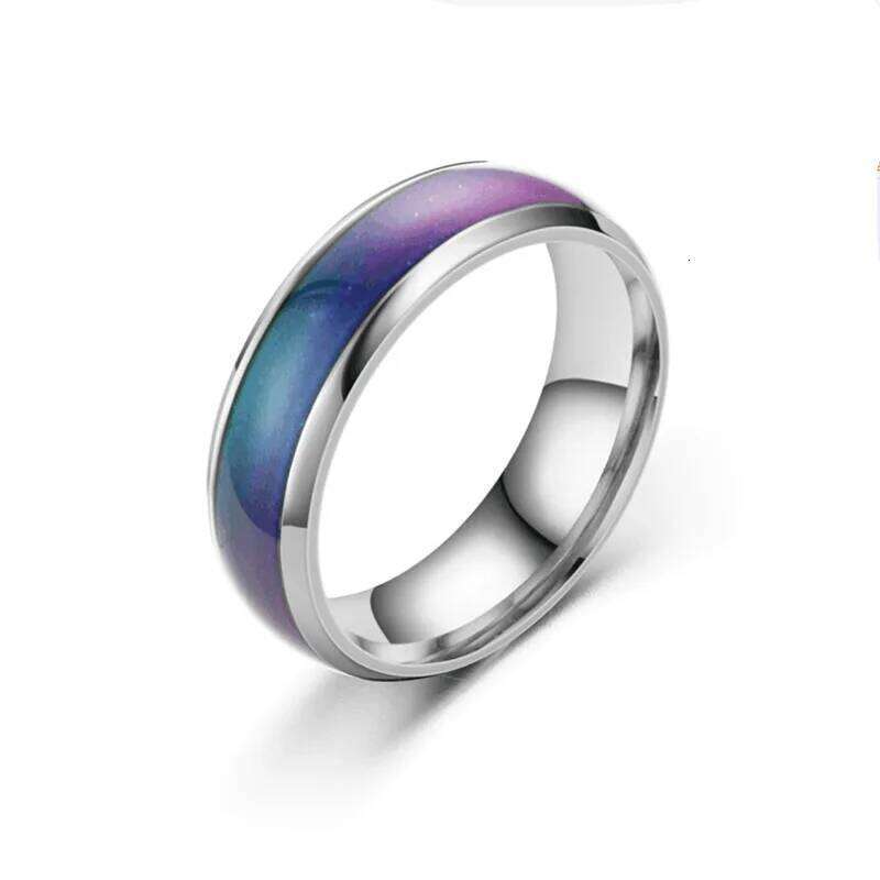 Bestseller 6mm Temperature-Sensitive Color-Changing Ring - Fashionable Stainless Steel Couple Rings XJ260127
