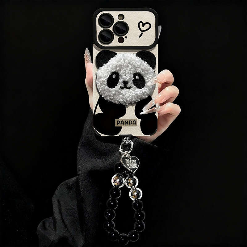 Large Window Cute Panda Sticker Skin for Apple 17PROMAX Phone Case with Hand Strap iPhone16 Soft 14 S260128