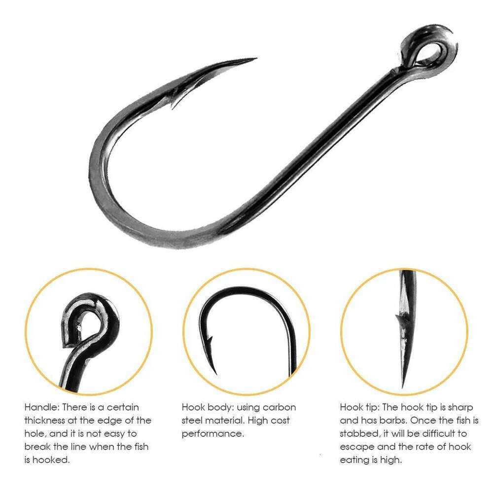 100pcs/Box Hooks Set with Tackle Box Saltwater Fresh Water High Carbon Steel Carp Fishhook Fishing Accessories Z260128